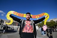 #FreeBritney rally in London in 2021. Kevin Federline has understated the 'harm' that the end of Britney Spears' conservatorship might have caused her. (Image via Getty)
